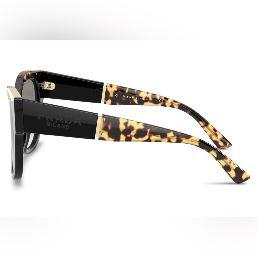 Prada Acetate Black Tortoise Gold Sunglasses Brand New W/O case Made in Italy - Picture 6 of 13